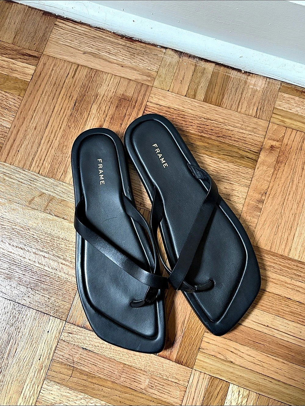 Frame Black Strappy Sandals Size US 7